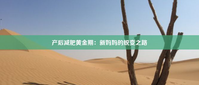 产后减肥黄金期：新妈妈的蜕变之路