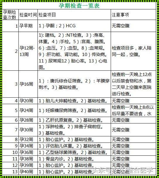 全面解析：怀孕必做的检查项目