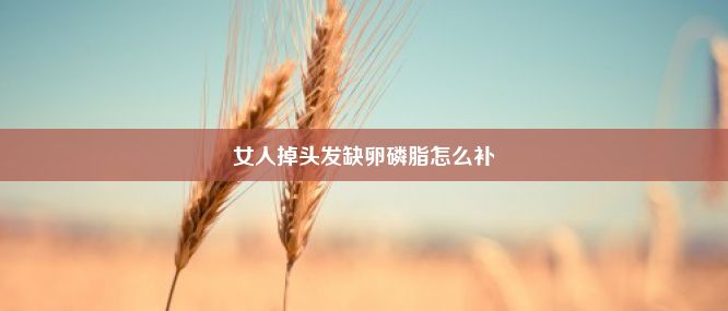 女人掉头发缺卵磷脂怎么补