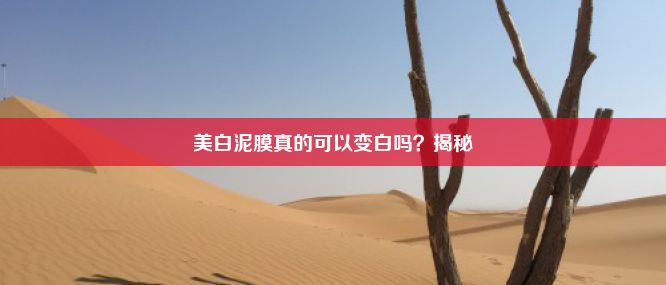 美白泥膜真的可以变白吗？揭秘