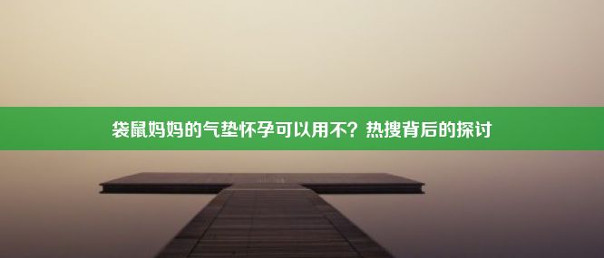 袋鼠妈妈的气垫怀孕可以用不？热搜背后的探讨