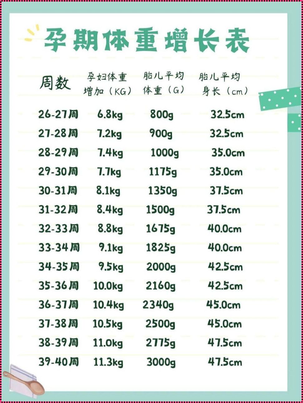 胎儿体重标准对照表图：揭秘胎儿成长的秘密