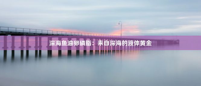 深海鱼油卵磷脂：来自深海的液体黄金