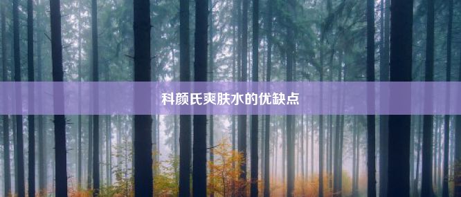 科颜氏爽肤水的优缺点