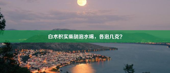 白术枳实柴胡泡水喝，各泡几克？