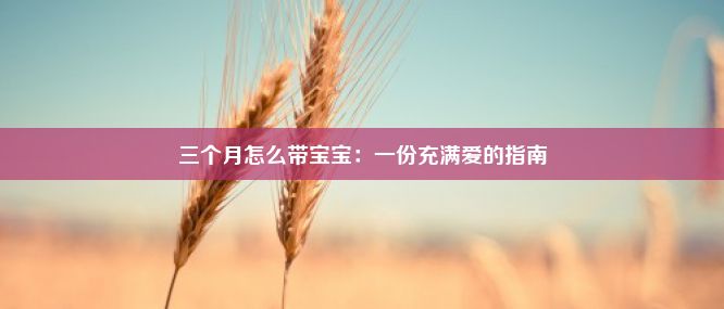 三个月怎么带宝宝：一份充满爱的指南