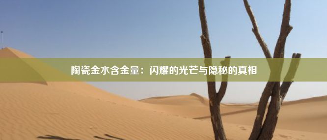 陶瓷金水含金量：闪耀的光芒与隐秘的真相