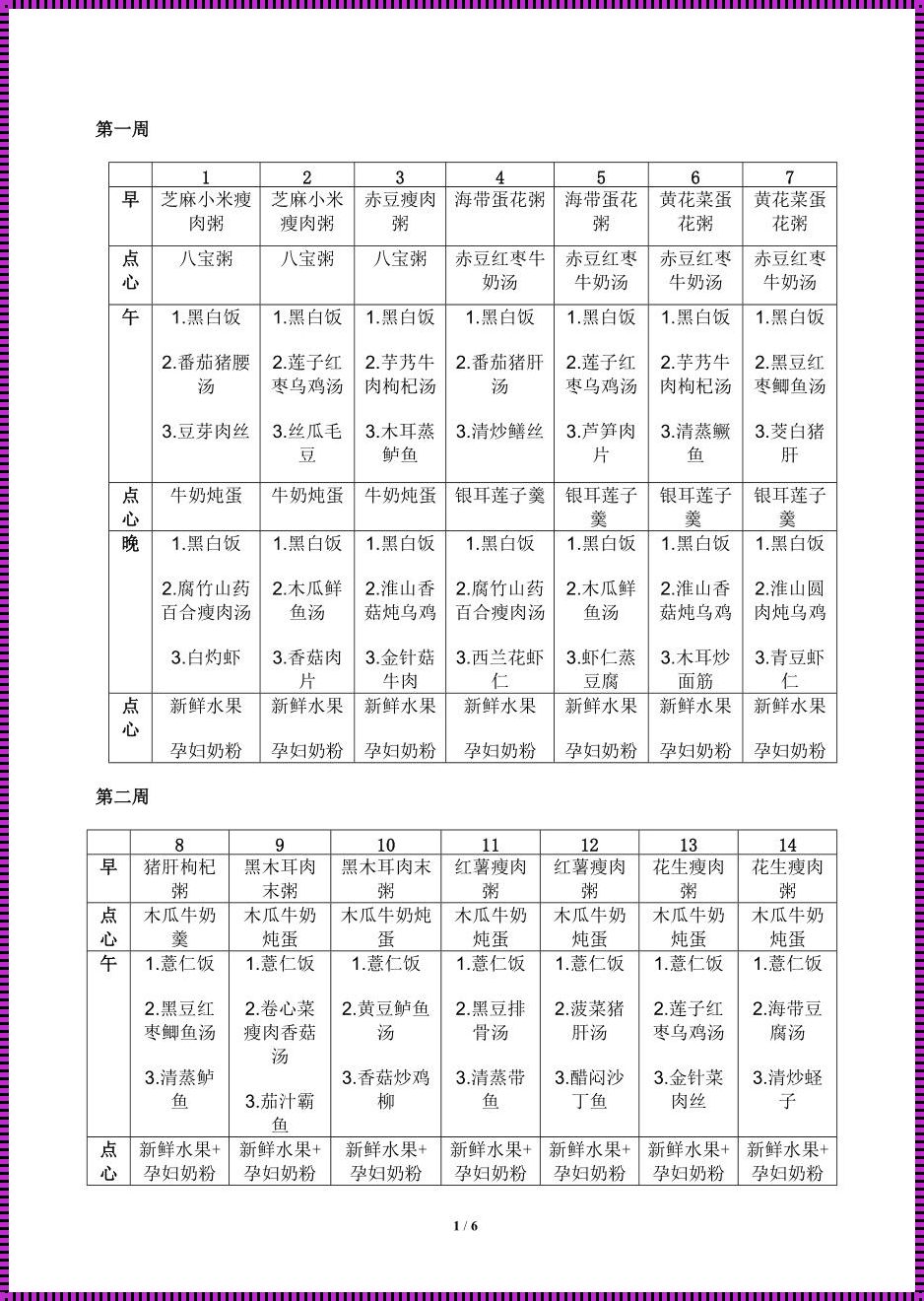 月子第二周食谱明细表：科学调养，助力新妈妈恢复