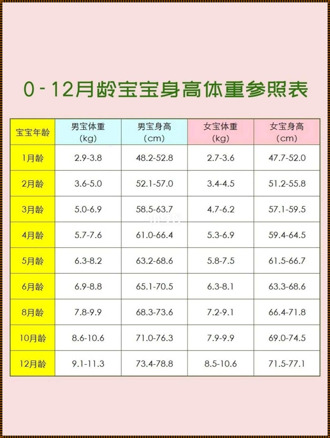 婴儿0-12个月身高体重：健康成长的关键期