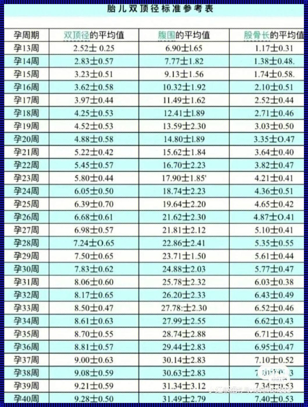 33周胎儿腹围的正常范围