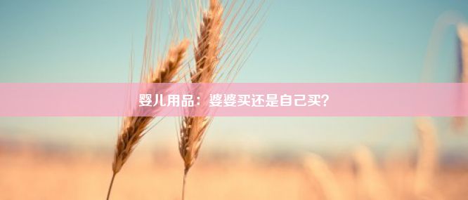 婴儿用品：婆婆买还是自己买？