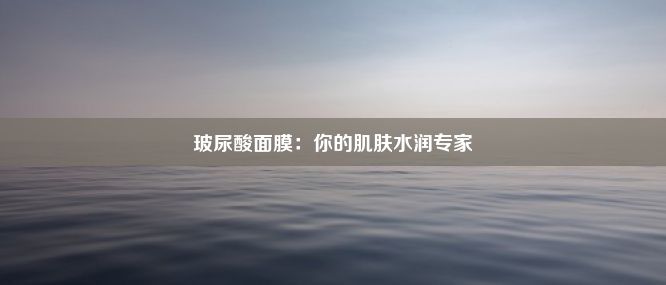 玻尿酸面膜：你的肌肤水润专家