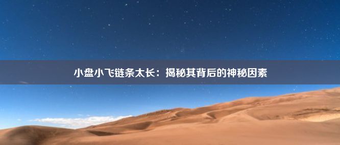 小盘小飞链条太长：揭秘其背后的神秘因素