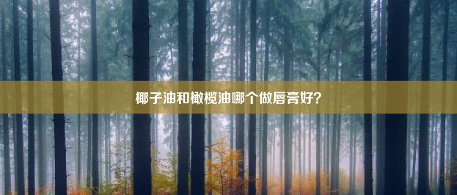 椰子油和橄榄油哪个做唇膏好？