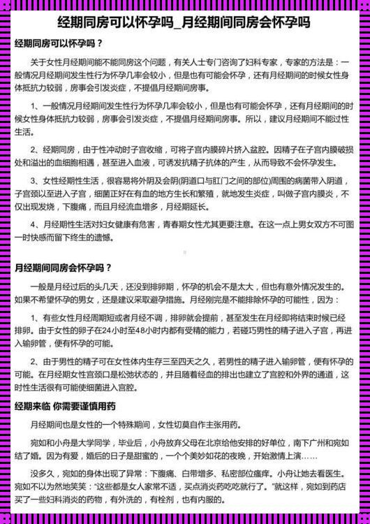 月经最后一天同房会不会怀孕：深度解析与探讨