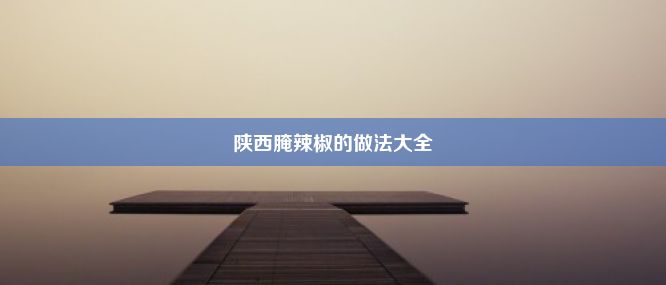 陕西腌辣椒的做法大全