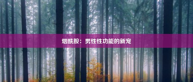 烟酰胺：男性性功能的新宠