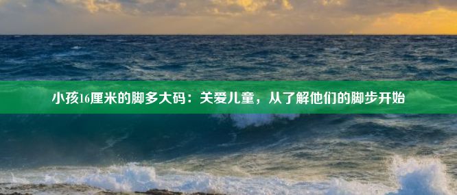 小孩16厘米的脚多大码：关爱儿童，从了解他们的脚步开始