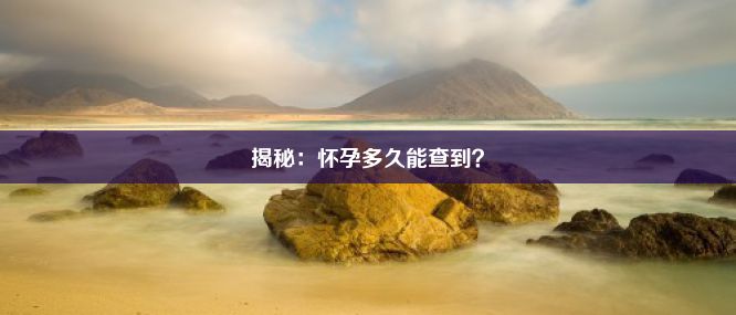 揭秘：怀孕多久能查到？