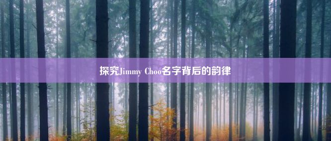 探究Jimmy Choo名字背后的韵律