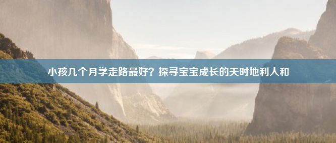 小孩几个月学走路最好？探寻宝宝成长的天时地利人和