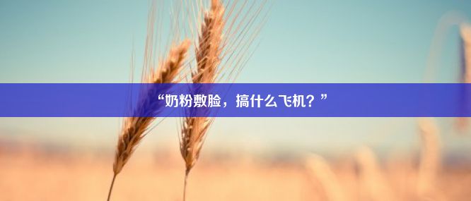 “奶粉敷脸，搞什么飞机？”