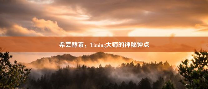 希芸酵素，Timing大师的神秘钟点