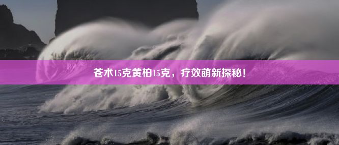 苍术15克黄柏15克，疗效萌新探秘！