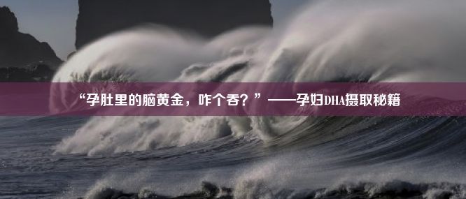 “孕肚里的脑黄金，咋个吞？”——孕妇DHA摄取秘籍