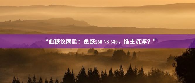 “血糖仪两款：鱼跃560 VS 580，谁主沉浮？”