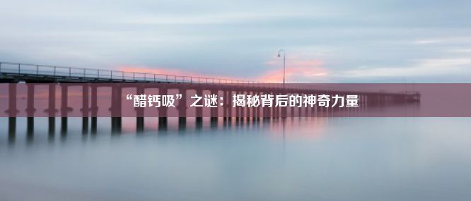 “醋钙吸”之谜：揭秘背后的神奇力量