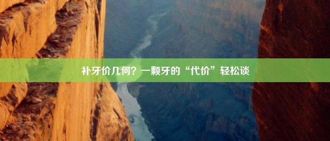 补牙价几何？一颗牙的“代价”轻松谈