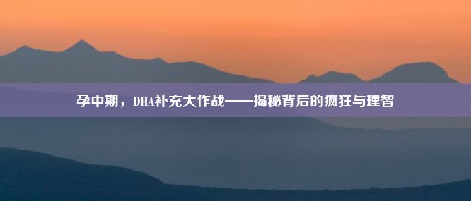 孕中期，DHA补充大作战——揭秘背后的疯狂与理智