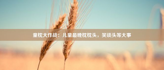 童枕大作战：儿童最晚枕枕头，笑谈头等大事