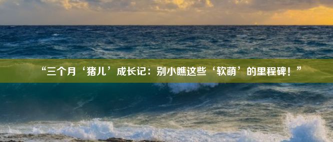 “三个月‘猪儿’成长记：别小瞧这些‘软萌’的里程碑！”